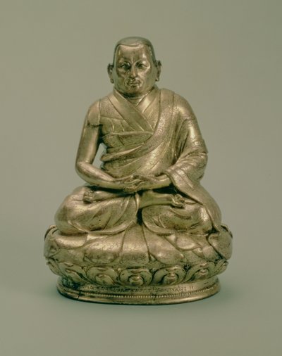 Sonam Gyatso (1543-89), Dritter Dalai Lama, 16.-17. Jahrhundert (vergoldetes Kupfer) von Tibetan School